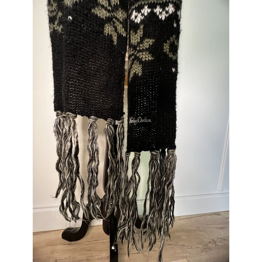Harley Davidson Women's Knit Riding Scarf 80 Inches Long 9 Inches Wide Black